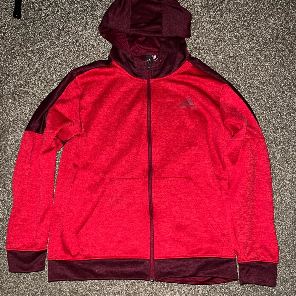 Adidas Vintage OG Light Dark Red Athletic Hoodie